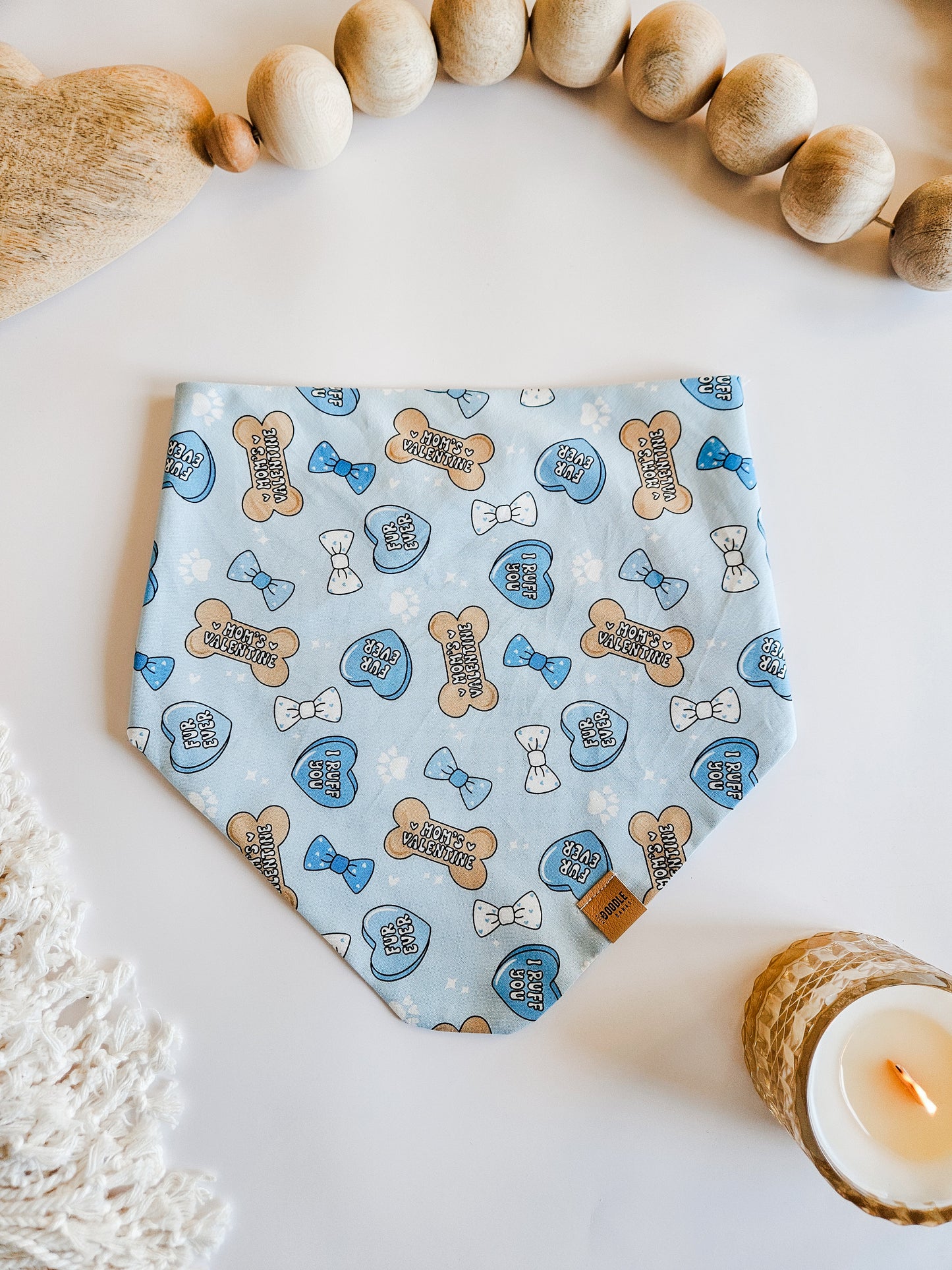 Blue Moms Valentine Pup Bandana