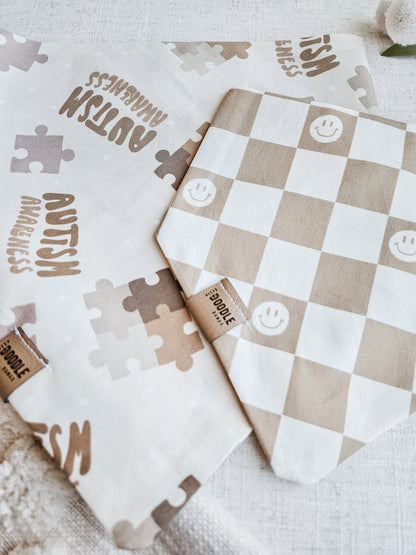Neutral Autism Awareness Pup Bandana