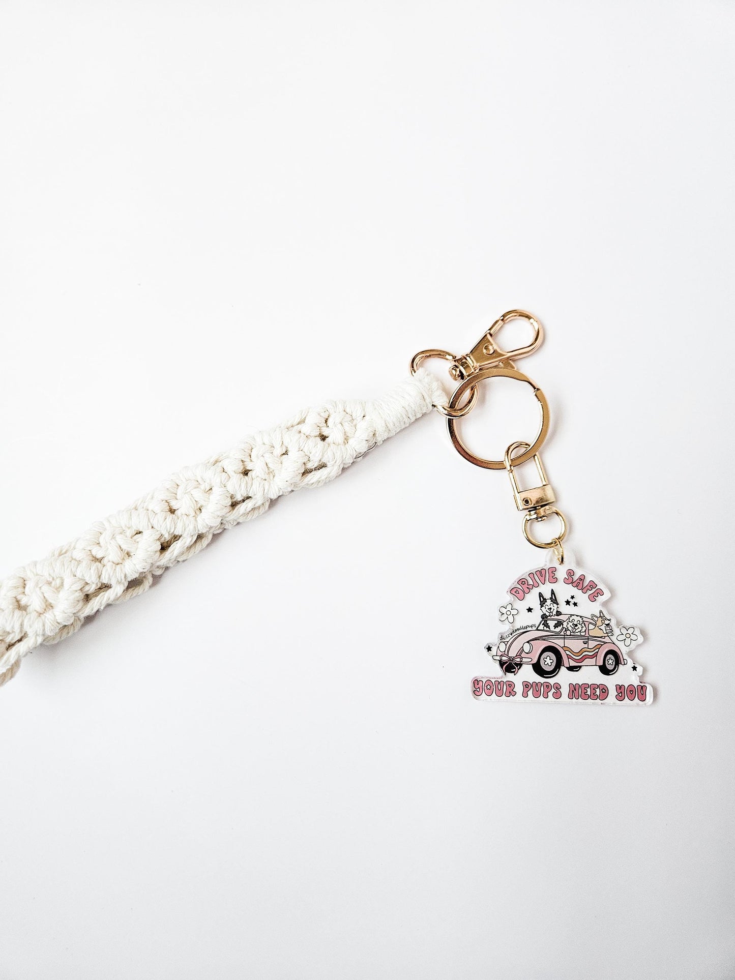 Drive Safe Your Pup(s) Need You Keychain