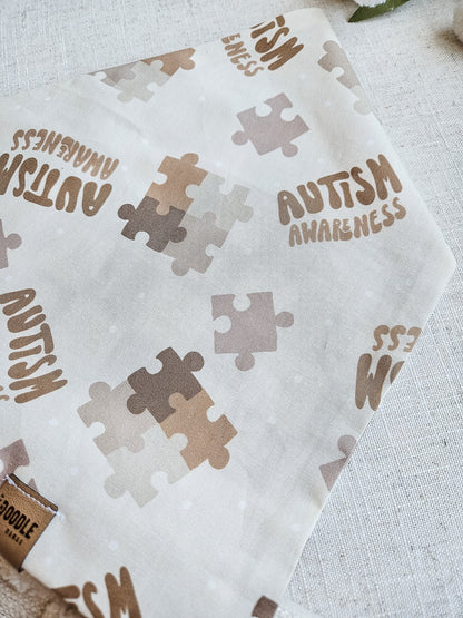 Neutral Autism Awareness Pup Bandana