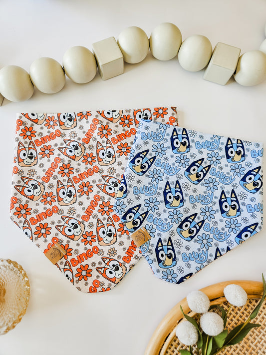 Kids Blue Dog Pup Bandana