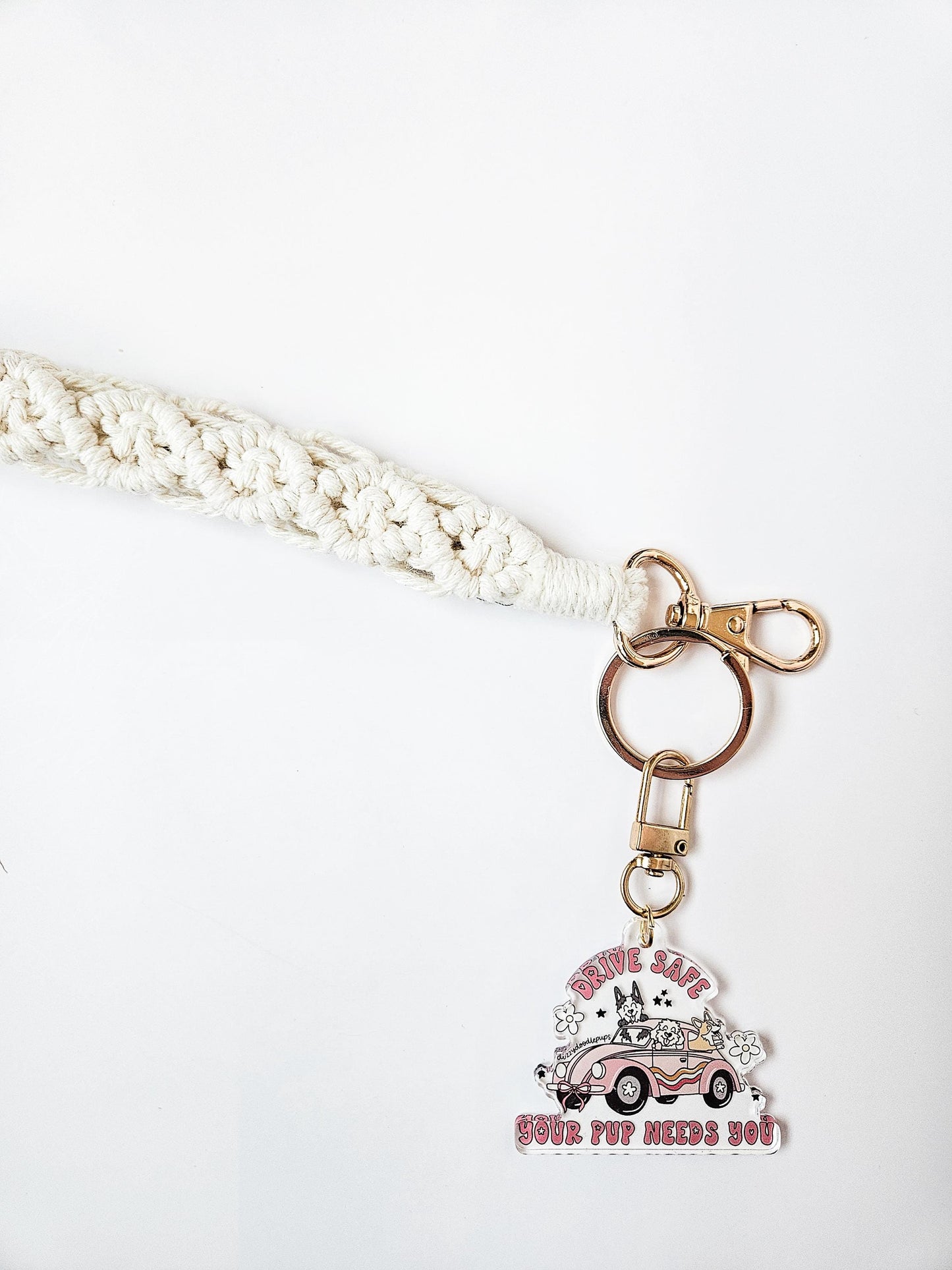 Drive Safe Your Pup(s) Need You Keychain