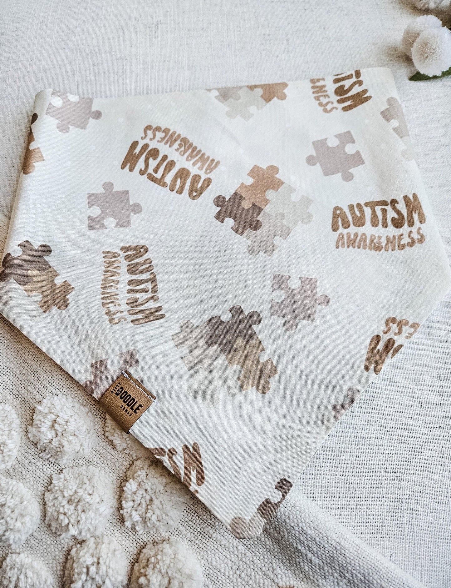 Neutral Autism Awareness Pup Bandana