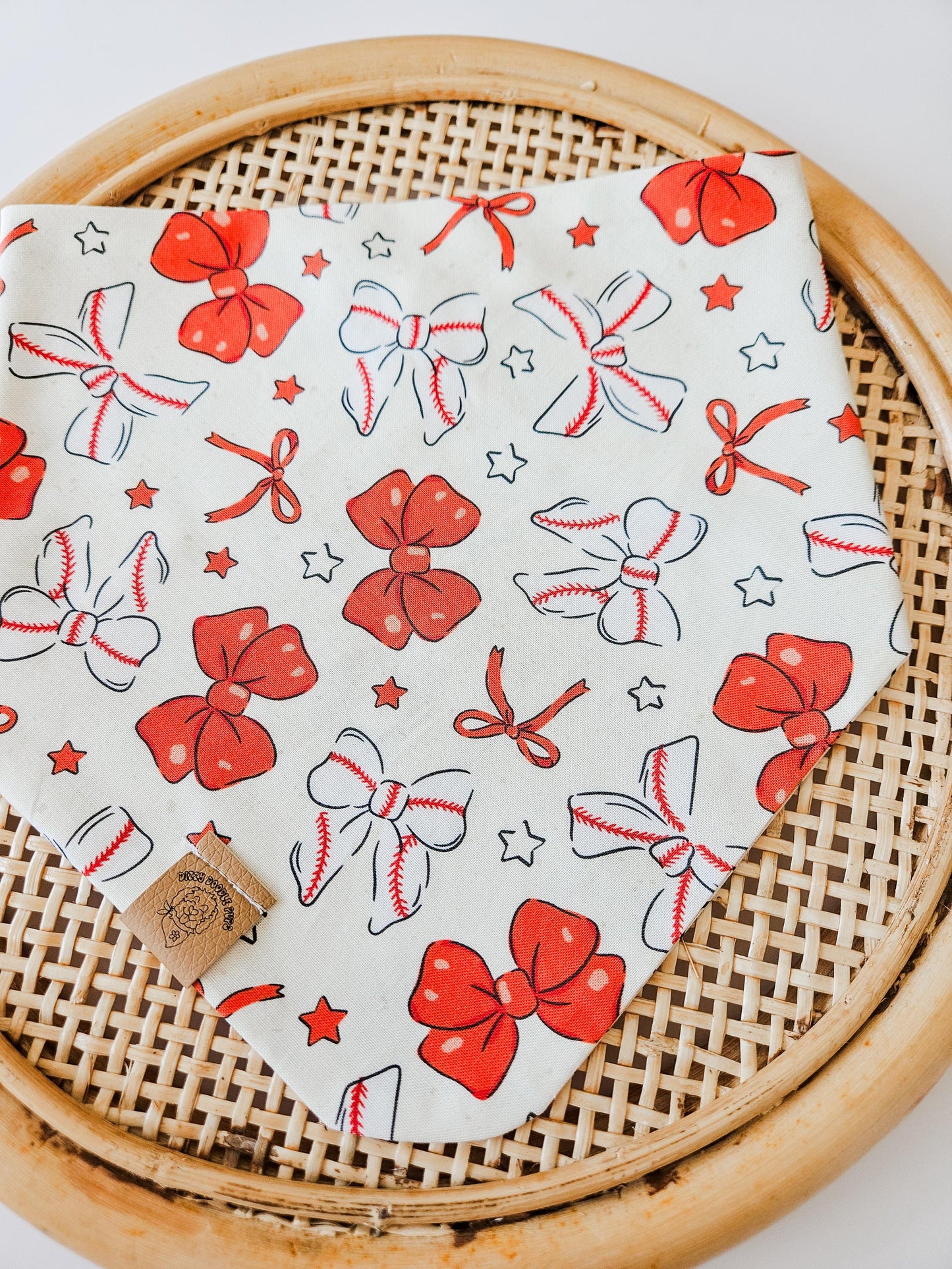 Baseball Bows Pup Bandana