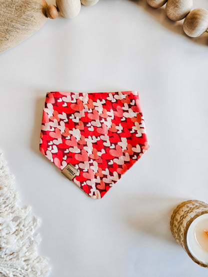 Paw Print Hearts Pup Bandana