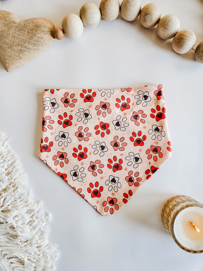 Paw Print Hearts Pup Bandana