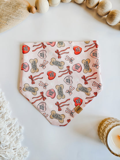 Pink Moms Valentine Pup Bandana