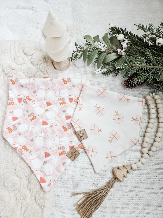 Pink Snowgirl Pup Bandana