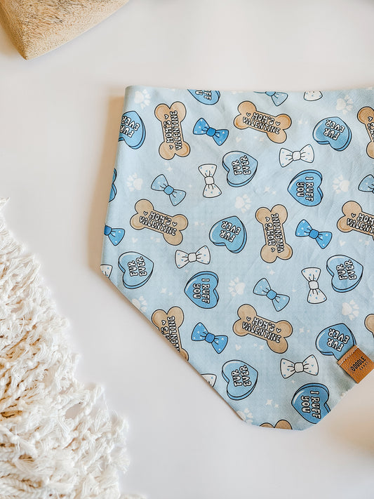 Blue Moms Valentine Pup Bandana