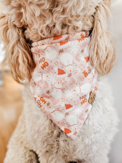 Pink Snowgirl Pup Bandana