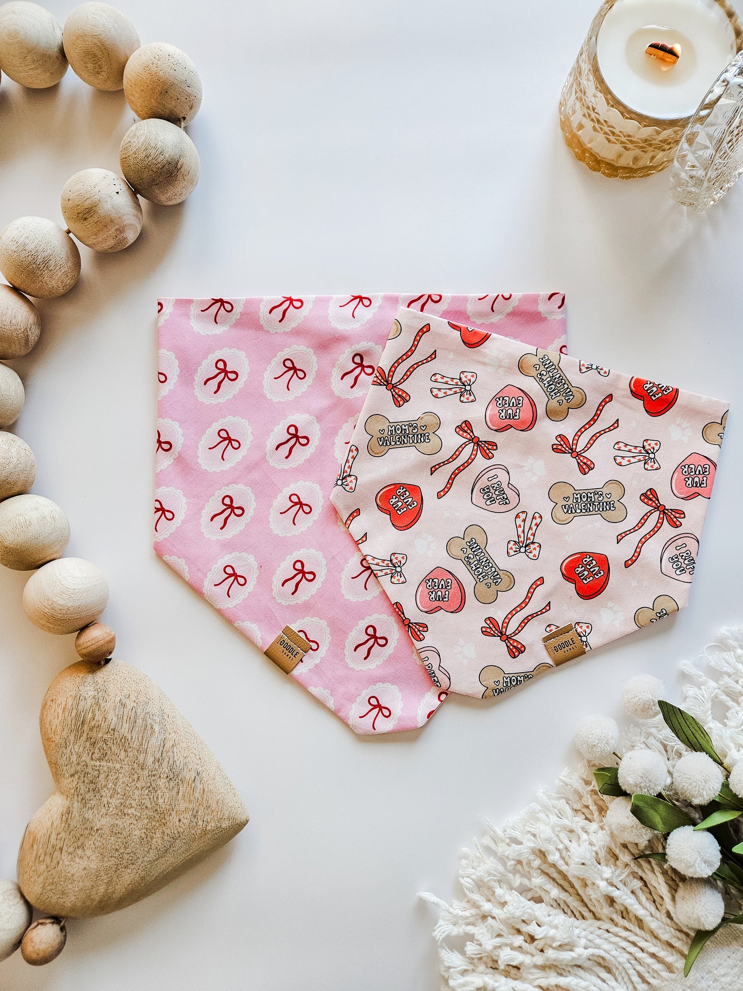 Pink Moms Valentine Pup Bandana